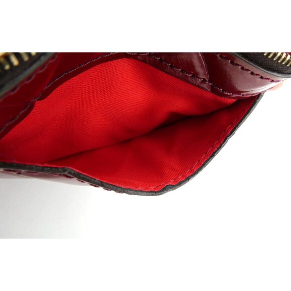 Dooney & Bourke Burgundy Quilted Leather Keychain Wallet Card Holder With Zipper - Picture 9 of 16